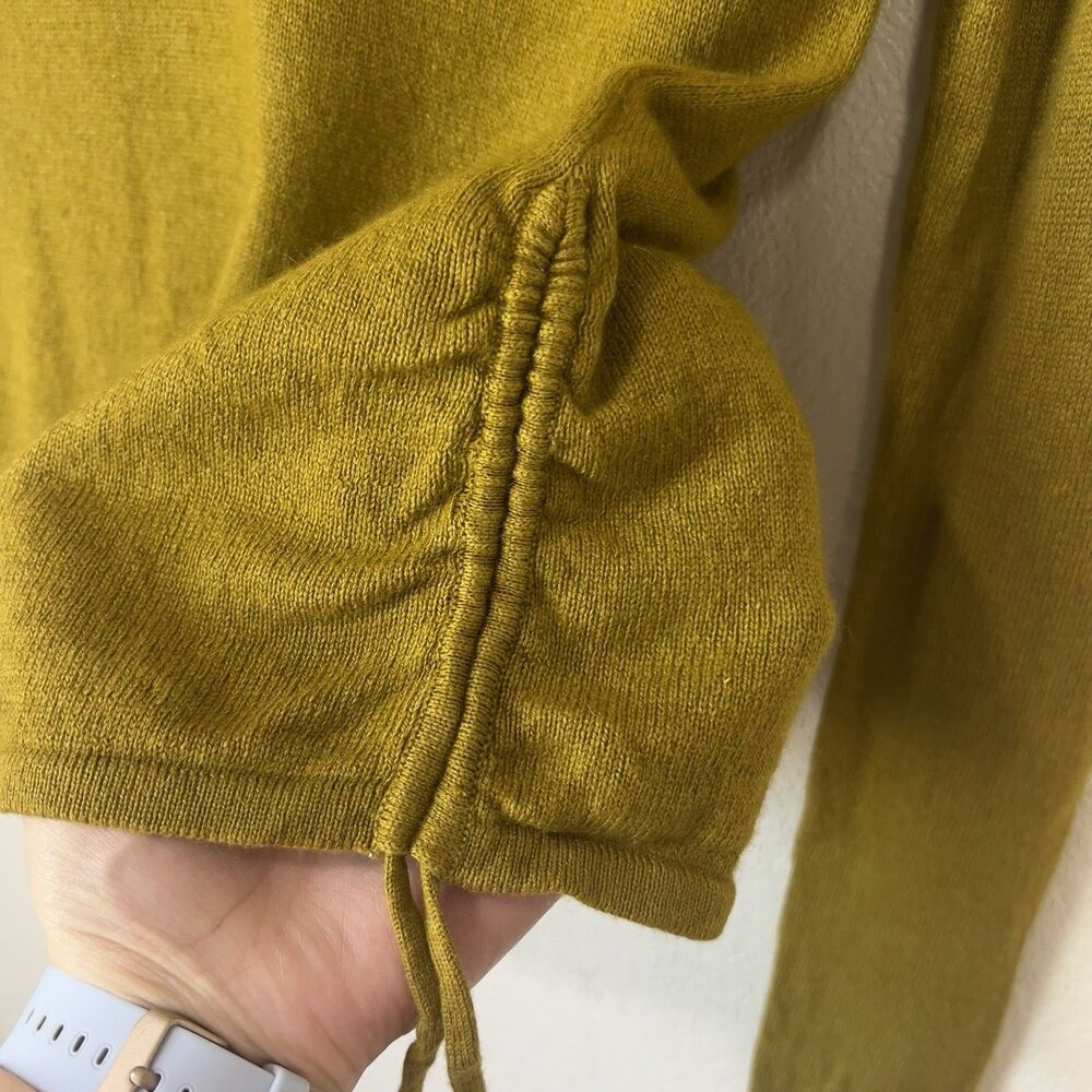 Caslon Women's Mustard Knit Hooded Long-Sleeve Pullover Sweater Size L - Picture 5 of 10